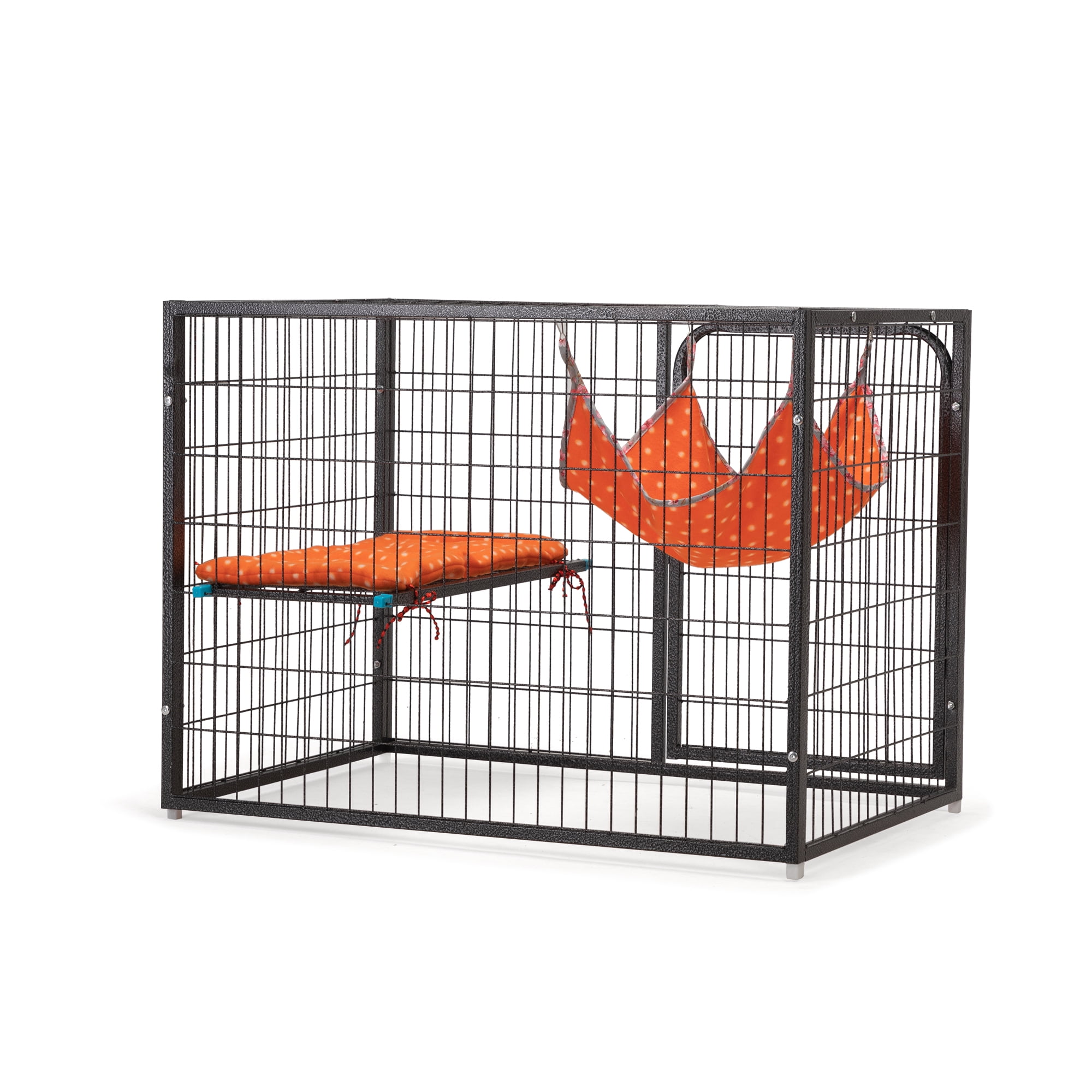 Pefilos 3 Door Iron Pet Cage for All Ferrets and Small Animal, Rabbit Hutch, Guinea Pig Cage with Universal Wheels Load Capacity 44lb, Black Pefilos 3 Door Iron Pet Cage for All Ferrets and Small Animal, Rabbit Hutch, Guinea Pig Cage with Universal Wheels Load Capacity 44lb, Black