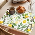 thumbnail image 3 of Pastoral Lemon Placemats Set of 4 Summer Botanical Leaves Watercolor Place Mats Indoor Wipeable Table Mats Washable Cloth Dining Table Placemats for Kitchen Holiday Party Home Decor 13x19 Inch, 3 of 9