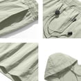 thumbnail image 6 of Men'S Quick Dry UPF 50+ Sun Protection Hooded Cargo Jacket And Drawstring Waist Shorts Set Lightweight Athletic Tracksuits For Outdoor Activities,Light Green,M, 6 of 8