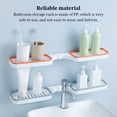 thumbnail image 4 of pitrice Bathroom Storage Shelf Rotatable Wall Mounted Holder Hotel Bath Bathtub Punch Free Traceless Organizer Rack Tray Gray White, 4 of 7