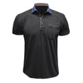 thumbnail image 4 of Sopiago Polo Shirts Men Short Sleeve Shirts Printed Collar Casual Golf Polo Shirts Black,XL, 4 of 7