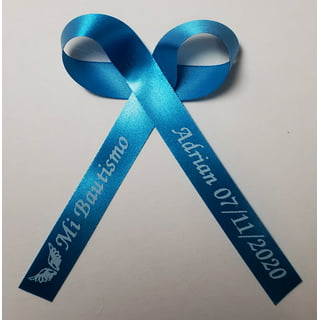Grosgrain stick on blue awareness ribbons pre-made - Awareness