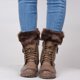 thumbnail image 2 of 2 Pares De Botas De Punto Con Ribete De Piel En Los Puños, Calentadores De Piernas, Mangas De Calcetín Para Botas SM SunniMix calentador de pierna de punto para mujer, 2 of 8