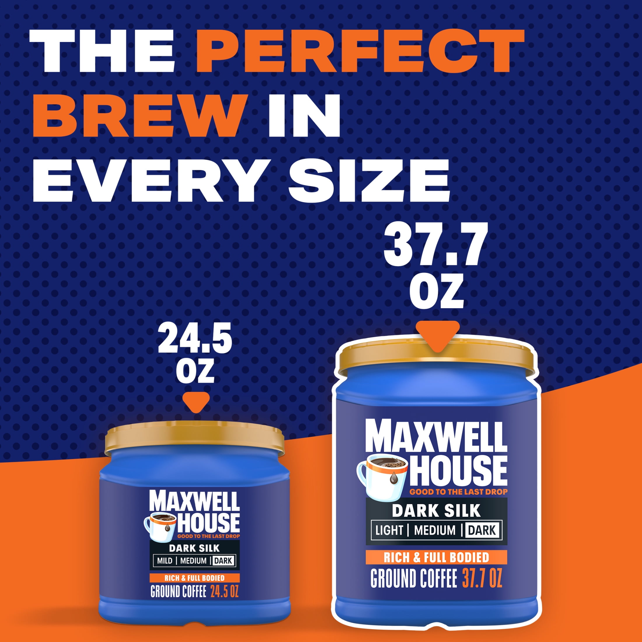(2 pack) Maxwell House Dark Silk Dark Roast Ground Coffee, 37.7 oz Canister