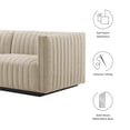 thumbnail image 2 of Modway Conjure Channel Tufted Upholstered Fabric Sofa in Black/Beige, 2 of 10