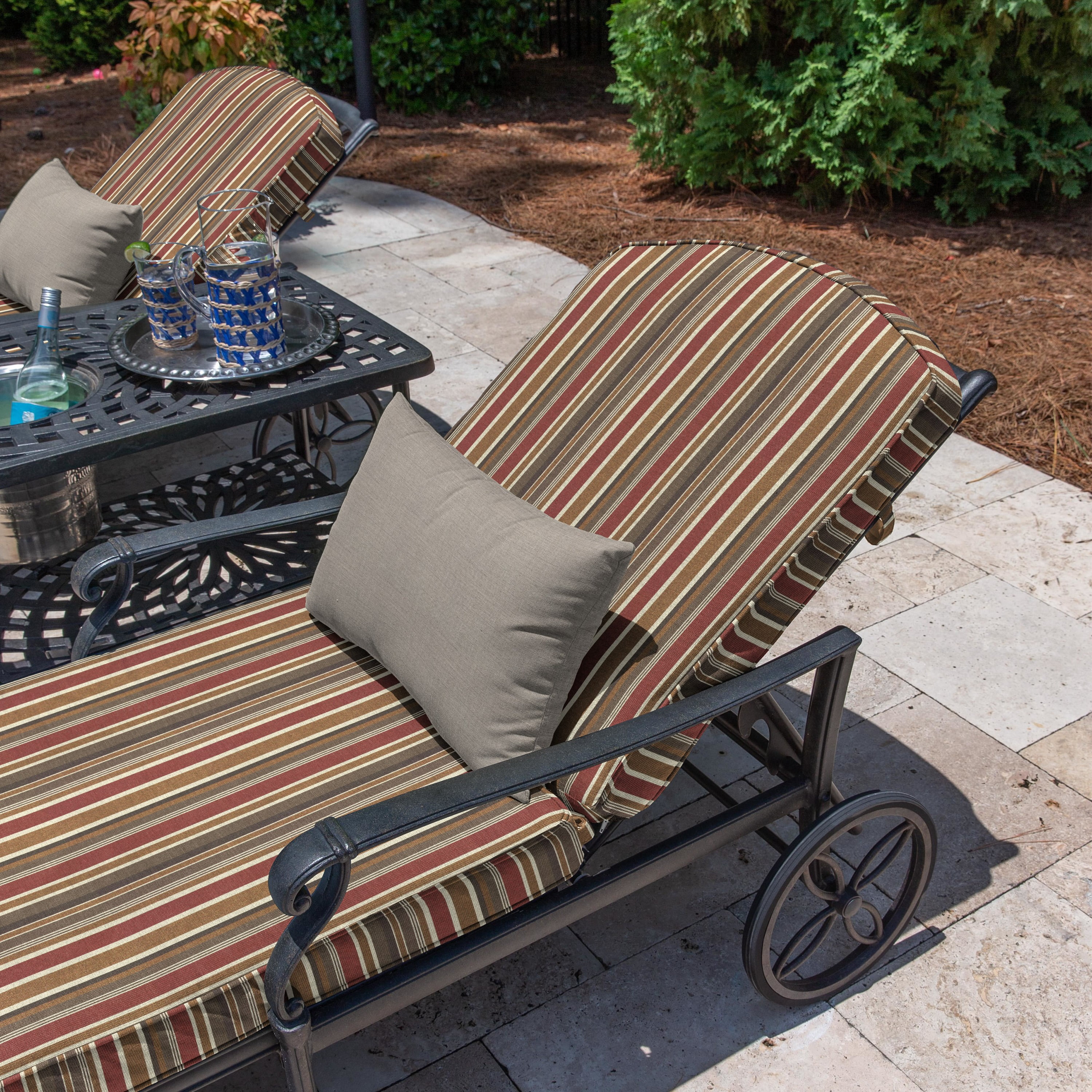 Casual Cushion Outdoor Lumbar Pillow, Sunbrella Fade & Water Resistant for Patio Furniture & Porch Swings, 19"W x 12"L, 6" thick, Reversible, Cast Silver