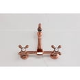 thumbnail image 3 of Kingston Brass KS244AXAC Heritage Double-Handle 2-Hole Wall-Mount Bridge Kitchen Faucet in Antique Copper, 3 of 8