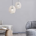 thumbnail image 6 of Hand-Woven Vintage Pendant Lamp Shades, Wicker Ceiling Light Fixture Cover, Rustic Boho Decorative Lampshade for Dining Room, Living Room, 12-Inch Diameter, 6 of 6