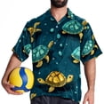 thumbnail image 4 of Turtle Seamless Men's Spread Collar Tops, Casual Button Down Shirts for Summer Beach, Printed Short Sleeve Shirts - Unisex, 4 of 6