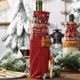 thumbnail image 4 of THLKIF Burlap Christmas Wine Bottle Bags - Santa, Reindeer, Snowman Designs - Reusable Wine Bottle Covers for Xmas, Wedding, Birthday & Holiday Parties, 4 of 9