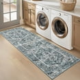 thumbnail image 2 of Hasoo Runner Rug 2' x 6' Oriental Area Rug Washable Carpet for Bedroom Runner Rug Rubber Backing for Hallway Kitchen Blue/Green, 2 of 6