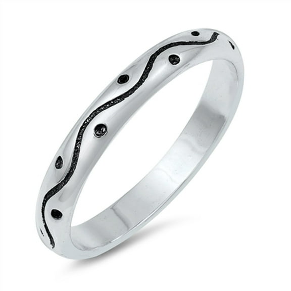 Oxidized Sterling Silver Designer Eternity Band Ring Size 9