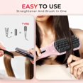 thumbnail image 2 of LMHF Ionic Hair Straightener Brush - Straightening Comb with 10M Negative Ions, 25s Heat-up, 16 Temps, Dual Voltage, LED Display | Ceramic Hot Comb Hair Brush Straightener for Women, Pink, 2 of 5