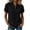 Black, variant on Women Drawstring Short Puff Sleeve Silk Satin Tops Plain V Neck Casual Ruched Blouse Trendy Travel Dressy Tunic Summer Outfits