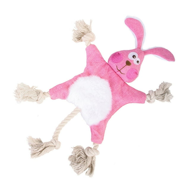 Wisewang Stylish Plush Dog Toy Safe And Durable For Long-term Easy To Clean Polyester Squeaky Dog Soft Toy rabbit 1Set