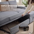 thumbnail image 6 of Pingliang Home Pull Out Sleeper Sectional Sofa Bed with Storage Chaise, Convertible L Shaped Couch with Side Pockets,Modern Linen Reversible Sofa Couch for Living Room Apartment Office Studio, 6 of 8