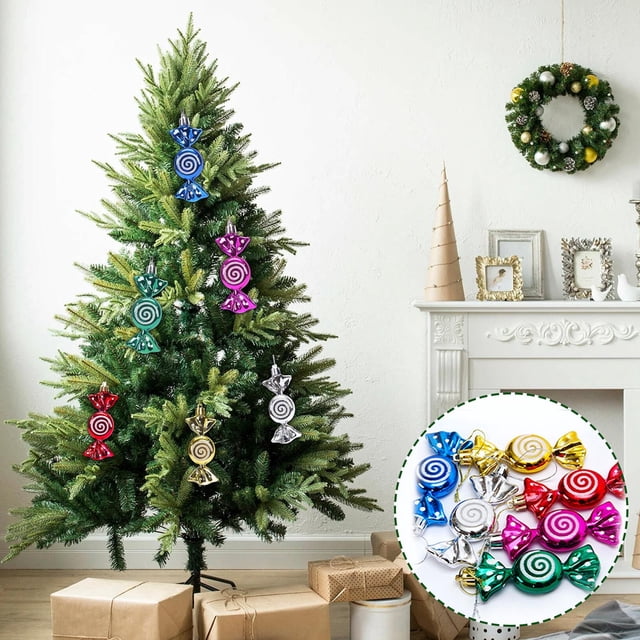 Flat Colored Plating Bright Candy Pendant Christmas Tree Decoration Christmas Pendant Pendant
