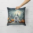 thumbnail image 2 of English Bulldog Spooky Halloween Fabric Decorative Pillow 18 in x 18 in, 2 of 5
