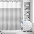 thumbnail image 3 of No Hook Shower Curtain, Grey Ombre Shower Curtains for Bathroom with See Through Top Window, Farmhouse Grey Gradient Color Aesthetic Waterproof & Washable Bath Curtain Stall 48"x72", 3 of 9