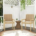 thumbnail image 2 of Costway Patio Chair Set of 2 Rubber Wood Dining Armchairs Paper Rope Woven Seat Balcony, 2 of 8
