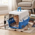 thumbnail image 4 of Freepet Hard-Sided Pet Carrier for Cats and Small Dogs, 20 inch, White/Blue, 4 of 5