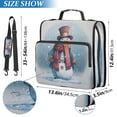 thumbnail image 3 of Water-Resistant 3-Ring Binder Organizer with Multiple Pockets Zipper Binder Bag for Office Watercolor-style Snowman Pattern, 3 of 8