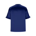 thumbnail image 6 of Xijirk Women's V-Neck Satin Blouse Short Sleeve Ruffle Shirt with Pleated Front Casual Top for Everyday Wear,S, 6 of 8