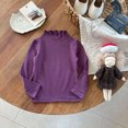 thumbnail image 3 of Fozruso Girls Long Sleeve Thermal Shirt With Lace Trim For Toddler And Kids Soft Fleece Lined Top For Winter Warmth Summer Tees,Sizes 1-2 Years Purple, 3 of 7
