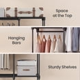 thumbnail image 3 of LEDREM Freestanding Closet Organizer with Shelves & Hanging Rods , Portable Wardrobe for Bedroom/Cloakroom , 4-Tier Storage Rack , Easy Tool-Free Assembly ,Black, 3 of 6
