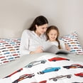 thumbnail image 4 of Castle Fairy Kids Children Colorful Car Bedding Comforter Set 7-Piece,Transportation Theme King Bedding Sets,Cartoon Truck Ultra Soft Bed Sheets,Microfiber Bedroom Decor,Reversible, 4 of 8