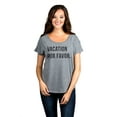 thumbnail image 2 of Thread Tank Vacation Por Favor Women's Fashion Relaxed Slouchy Dolman T-Shirt Tee Heather Grey 3X-Large, 2 of 4