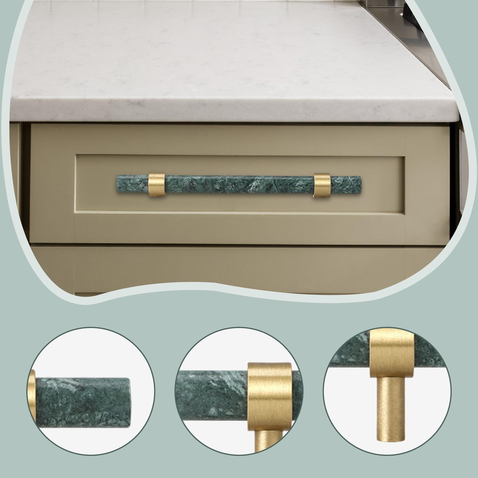 Drawer Handle Cabinet Pulls Marble Brass Material Elegant Design for Kitchen Bathroom Dresser Decor