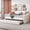 Beige, variant on MODERNLUXE Twin Size Daybed with Trundle,Velvet Tufted Upholstered Sofabed with USB Charging Ports,Wood Slat Support,No Box Spring Needed,Pink