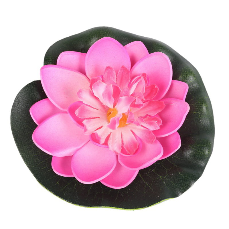 5Pcs Artificial Fake Lotus Water lily Floating Flower Garden Pool Plant Ornament 