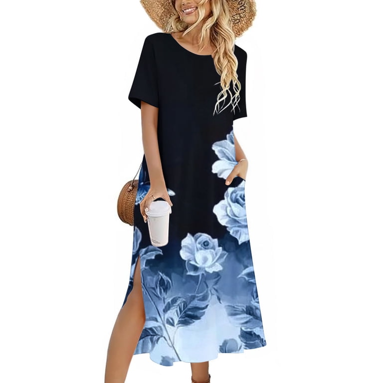 knee length dresses for ladies Hawaiian Maxi Muumuu Dress Niihau Teal / Xs main image 1