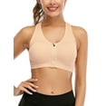 thumbnail image 3 of Women's Zipper Front Bras Yoga Sports Bras Training Stretch Tank Top High Impact Padded Bra Front With Zipper Closure, 3 of 6