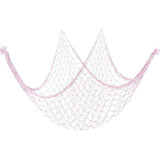 PATIKIL Fishing Net Decor, 80" x 40" Mediterranean Style Photographing Decoration Natural Fish Net Party Accessory for Home Bedroom, Light Pink