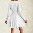 thumbnail image 6 of Mutghys Women's Knit Dress Crew Neck Ribbed A Line Dresses Going Out Warm Comfy Pullover Sweater Mini Dress, 6 of 9