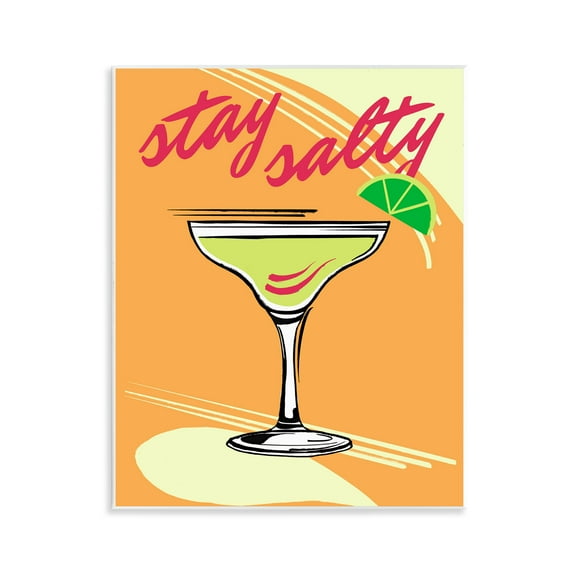 Stupell Industries Stay Salty Cocktail Food & Beverage Painting Unframed Art Print Wall Art, 11 x 14