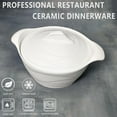 thumbnail image 4 of Casserole Dish 31.8 Ounce French White Ceramic Bakeware Set with Lids, Oven, Microwave, Dishwasher, Freezer and Fridge Safe, 4 of 8