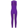 thumbnail image 4 of TiaoBug Girls Gymnastics Unitard Kids Sparkly Ballet Leotard Dance One Piece Sleeveless Athletic Full Bodysuit Purple 6, 4 of 7