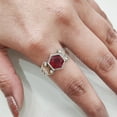 thumbnail image 5 of Hexagon Ruby Ring, 925 Sterling Silver Oxidized, Women Ring, Hydro Ruby Ring, July Birthstone, Christmas, Thanksgiving, Tiny Dainty Ring, Handmade, Statement Jewelry, Anniversary, 5 of 5