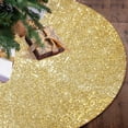 thumbnail image 2 of Faldas de árbol de lentejuelas doradas, decoraciones navideñas, decoración del hogar, cubierta Base, tapete, adorno, novedad, manta grande Artificial de Año Nuevo, 2 of 4