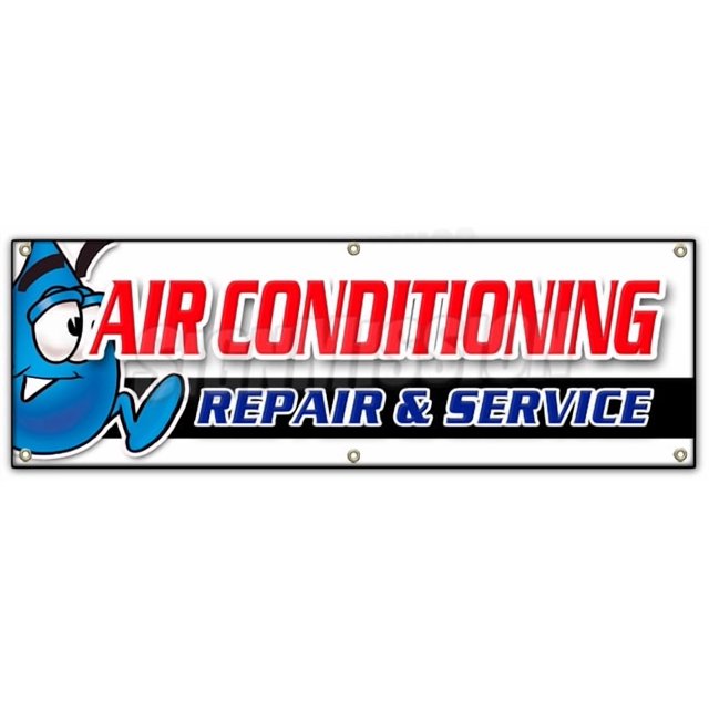 72" AC Repair & Service Banner Sign HVAC air Conditioning estimates Finance