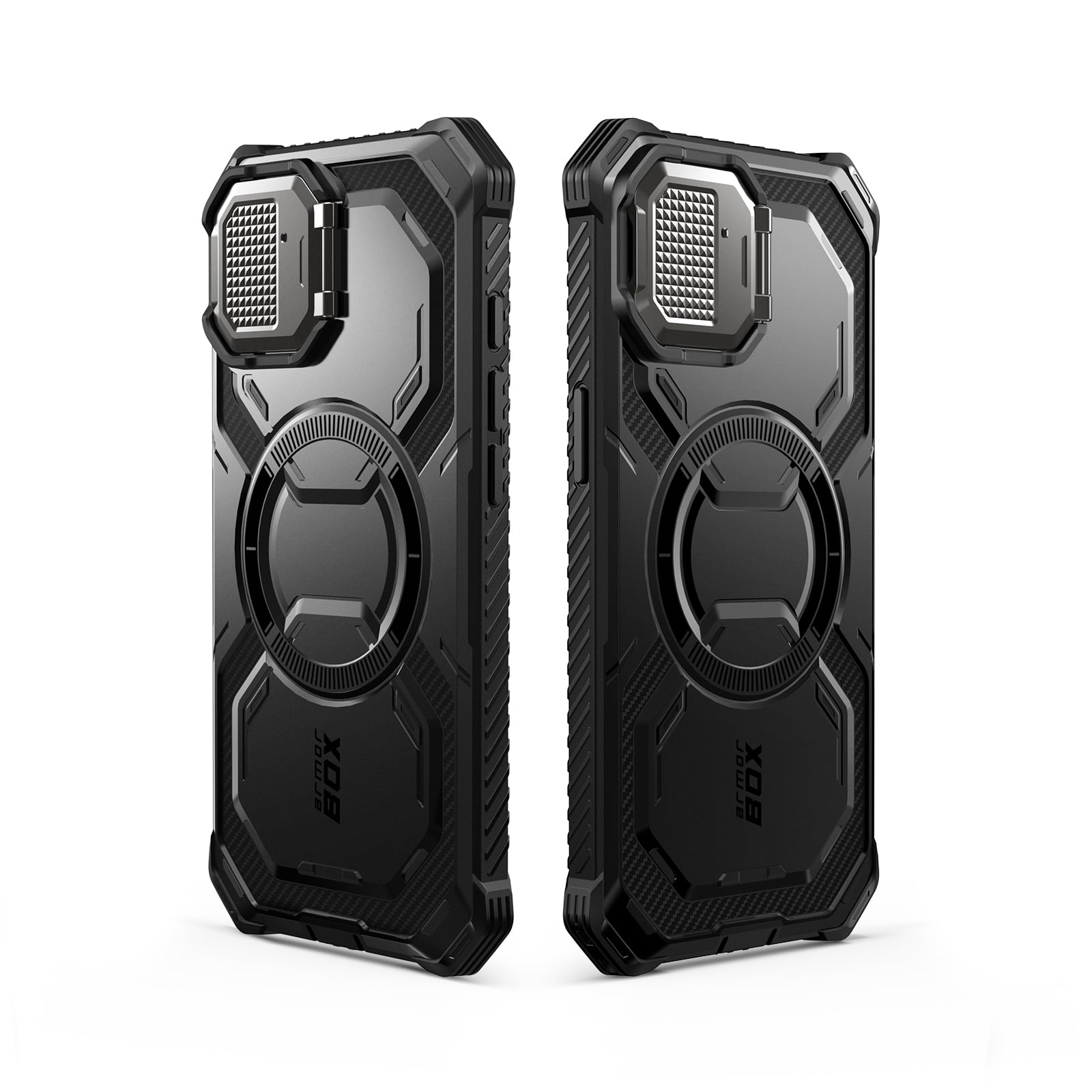 i-Blason for iPhone 17e/16e 6.1" Case with Camera Cover Stand [Built-in Screen Protector] [Wireless Charging Compatible] Full-Body Heavy Duty Military-Grade Protection Magnetic Phone Case, Black