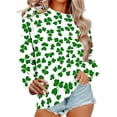 thumbnail image 2 of Craaazy Womens Loose St. Patricks Day Green Theme Leisure Irish Shamrock Crewneck Raglan Long Sleeve Pullover Tops Gifts, 2 of 6