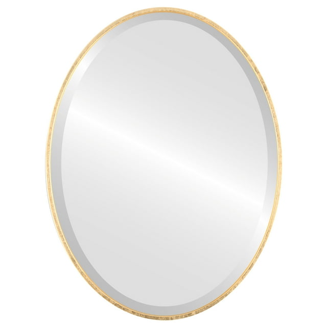 Singapore Framed Oval Mirror - Gold Leaf - 25" x 37"