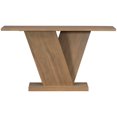 thumbnail image 2 of Natural Wood Veneer Console - Classic Minimalist Look, V-base Construction, Generous Display Area, Effortless Assembly, 52.65 Lb, Brown , 58.39 In Depth, 14.37 Width, 33.8 Height Table With, 2 of 5