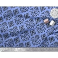 thumbnail image 2 of Soimoi Blue Rayon Fabric Flourish Damask Print Fabric by Yard 42 Inch Wide, 2 of 3