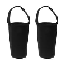 Uxcell 30oz Tumbler Carrier Holders, 2 Pack Neoprene Coffee Mug Drinks Water Bottle Cap Sleeve Protector, Black